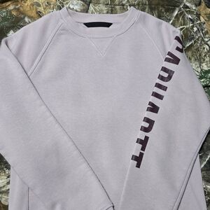 Carhartt Light Purple Crewneck with Dark Sleeve Print